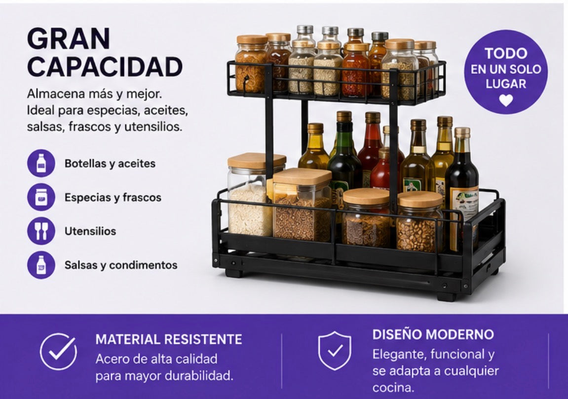 Organizador Extraíble para Cocina – Máxima Organización