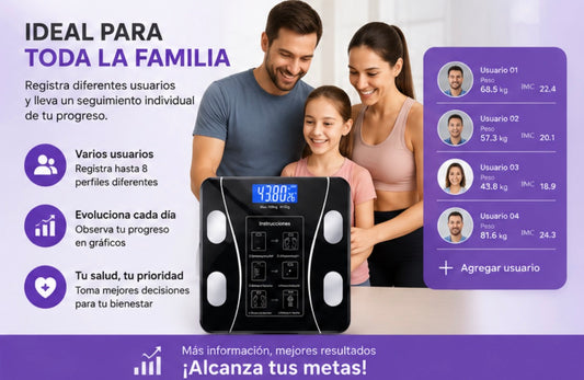 Báscula Inteligente Bluetooth con Análisis Corporal