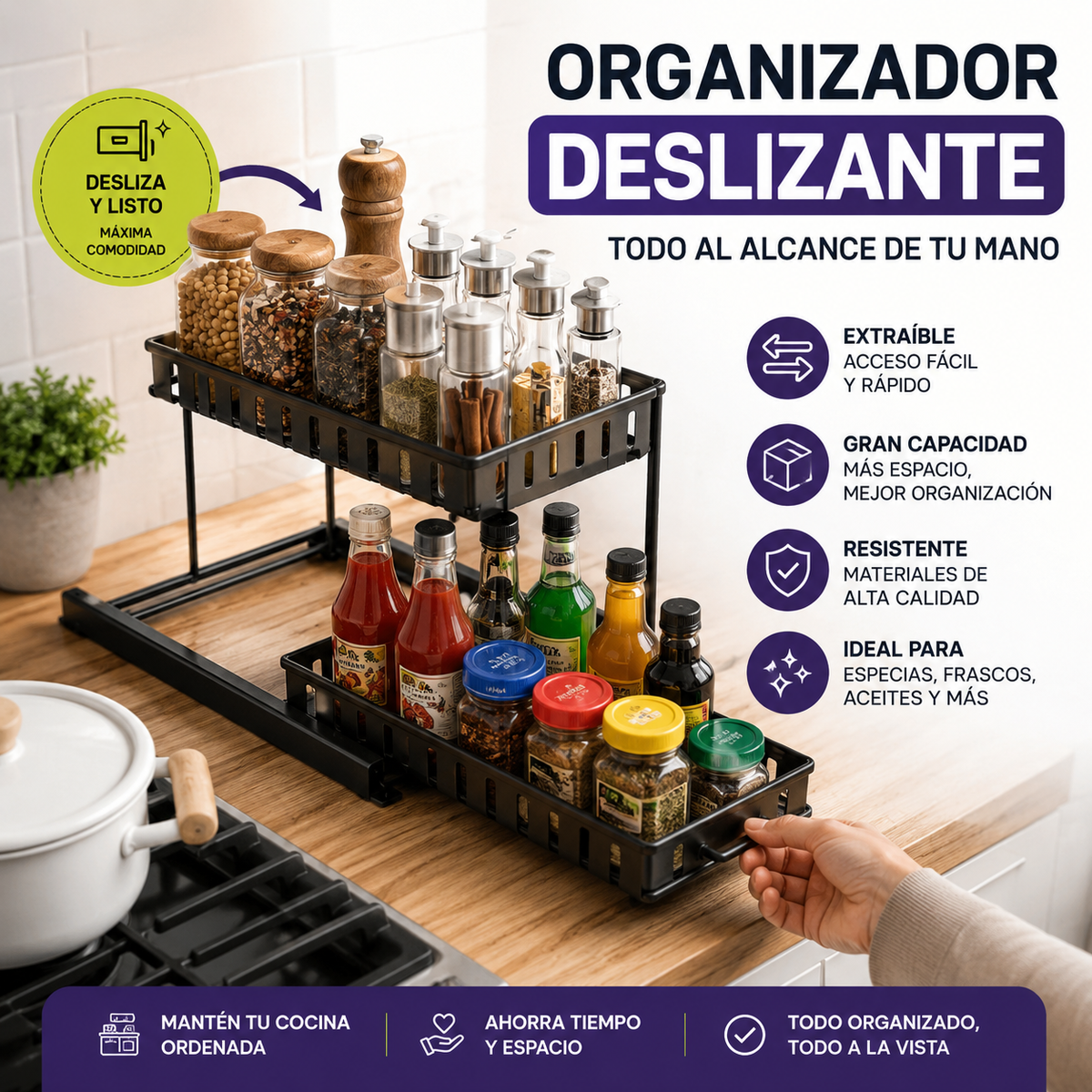 Organizador Extraíble para Cocina – Máxima Organización